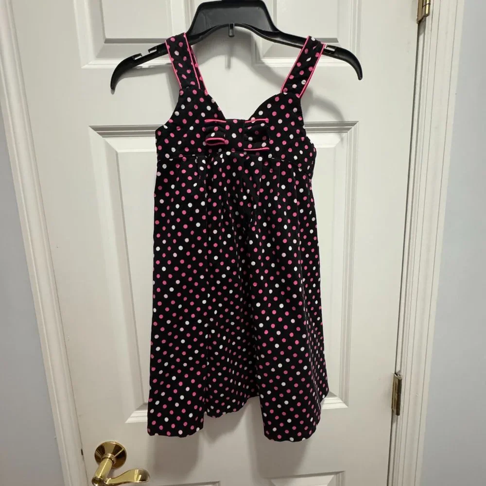 Bonnie Jean size 6X  polka dot jumper  light corduroy dress with dainty bow